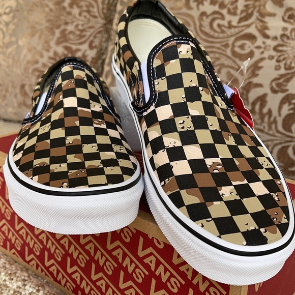 Vans Classic Slip-On Checkerboard Cmdsrt/Trwht WMN - Picture 9 of 16